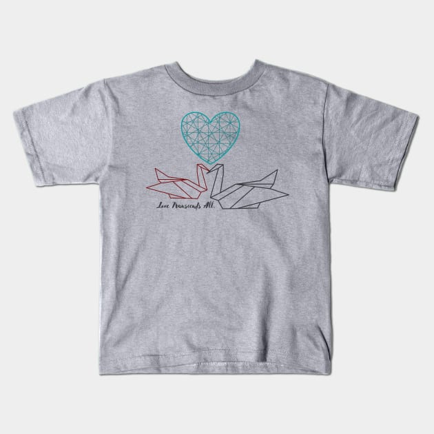 Love Transcends All Swans Geometric Modern Design Kids T-Shirt by CloudTerra